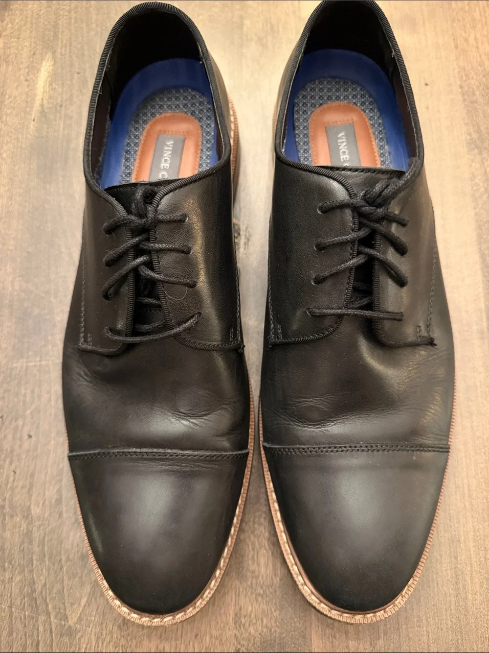 Vince Camuto Lamson Black Leather Cap Toe Oxford Dress Shoes Men's Size 11.5